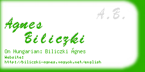 agnes biliczki business card